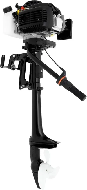 Outboard Motor, 4 Stroke 4HP Marine Boat Motor 55CC Gas Powered Boat Engine with Air Cooling System for Inflatable Fishing Boats Yachts Water Sport Tools