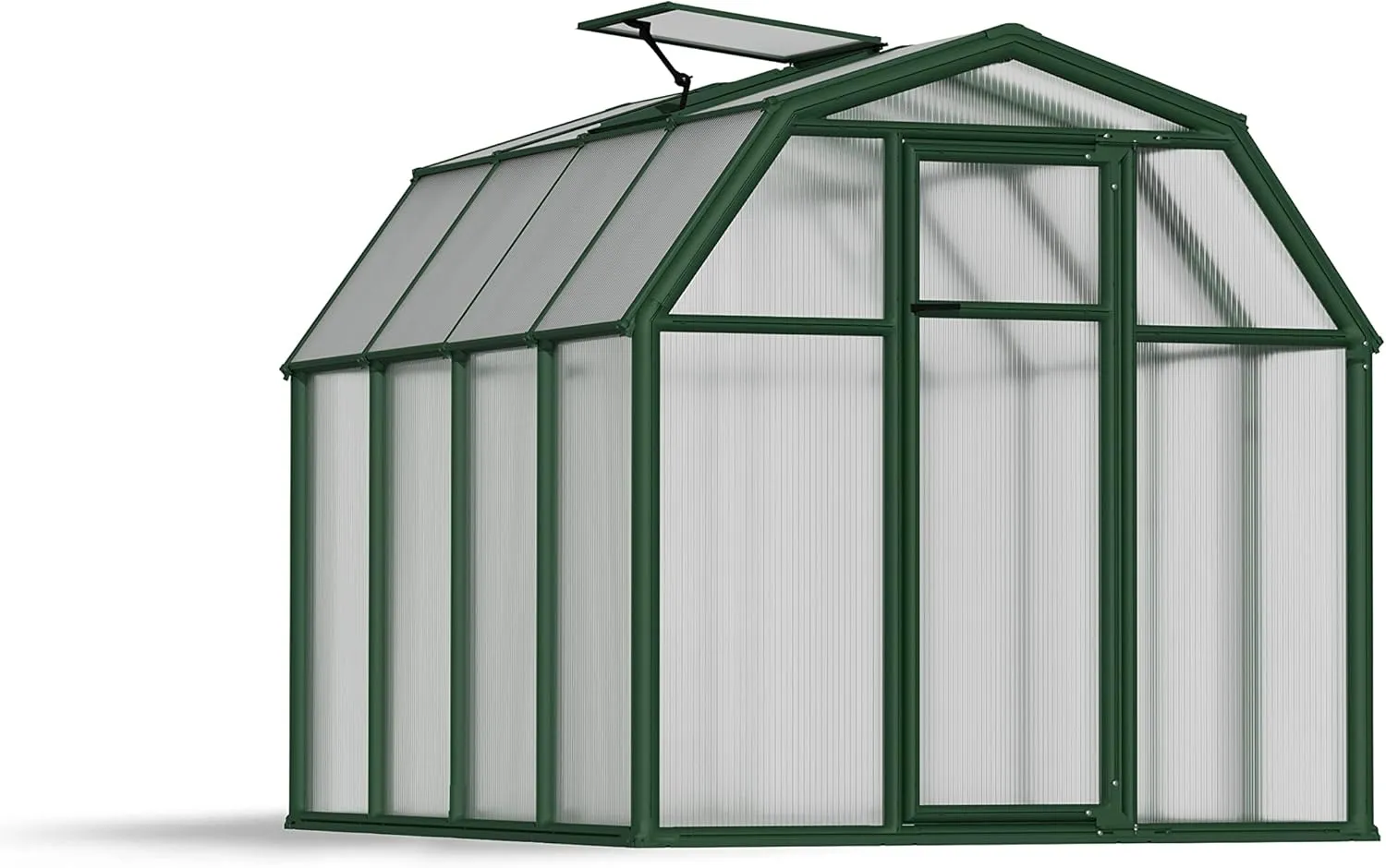 Palram - Canopia Rion EcoGrow 2 | 6 Ft. x 8 Ft. Greenhouse, Large Twin Wall Polycarbonate Heavy Duty Green House DIY Kit for Garden, Yard, Plants, Walk-in for Outdoors with Window Vent (Green)