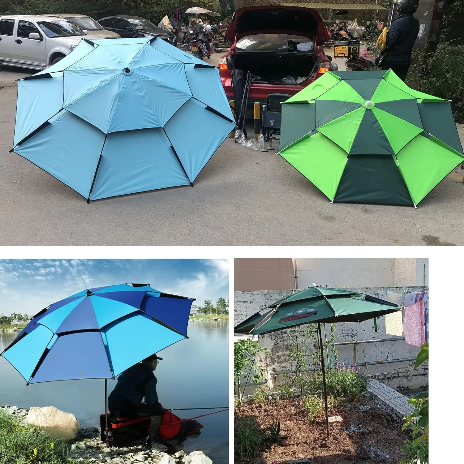 Patio Umbrella Sun Shade Umbrella For Outdoor Fishing Parasol, Essential For Fishing, 360° Rotation, Rainproof, With Carry Bag, Garden Yard Parasol, Beach Umbrellas, Camping Shelter, Green