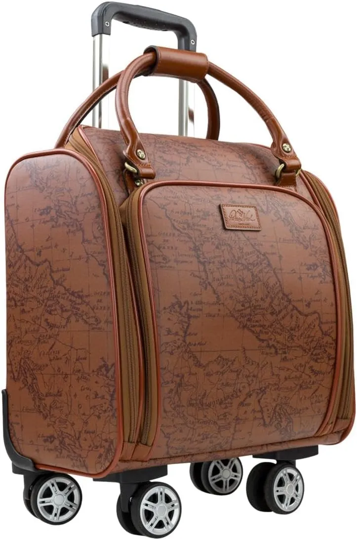 Patricia Nash Vitalia Underseater Trolley Patina Coated Linen Canvas (European Map Riot Rust)
