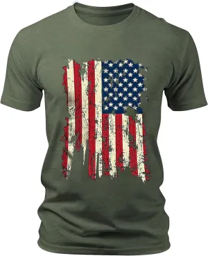 Patriotic Shirts for Men American Flag 4Th of July Independence Day Fashion Short Sleeve Shirt Casual Beach Summer T-Shirts