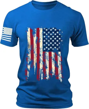 Patriotic Shirts for Men American Flag 4Th of July Independence Day Fashion Short Sleeve Shirt Casual Beach Summer T-Shirts