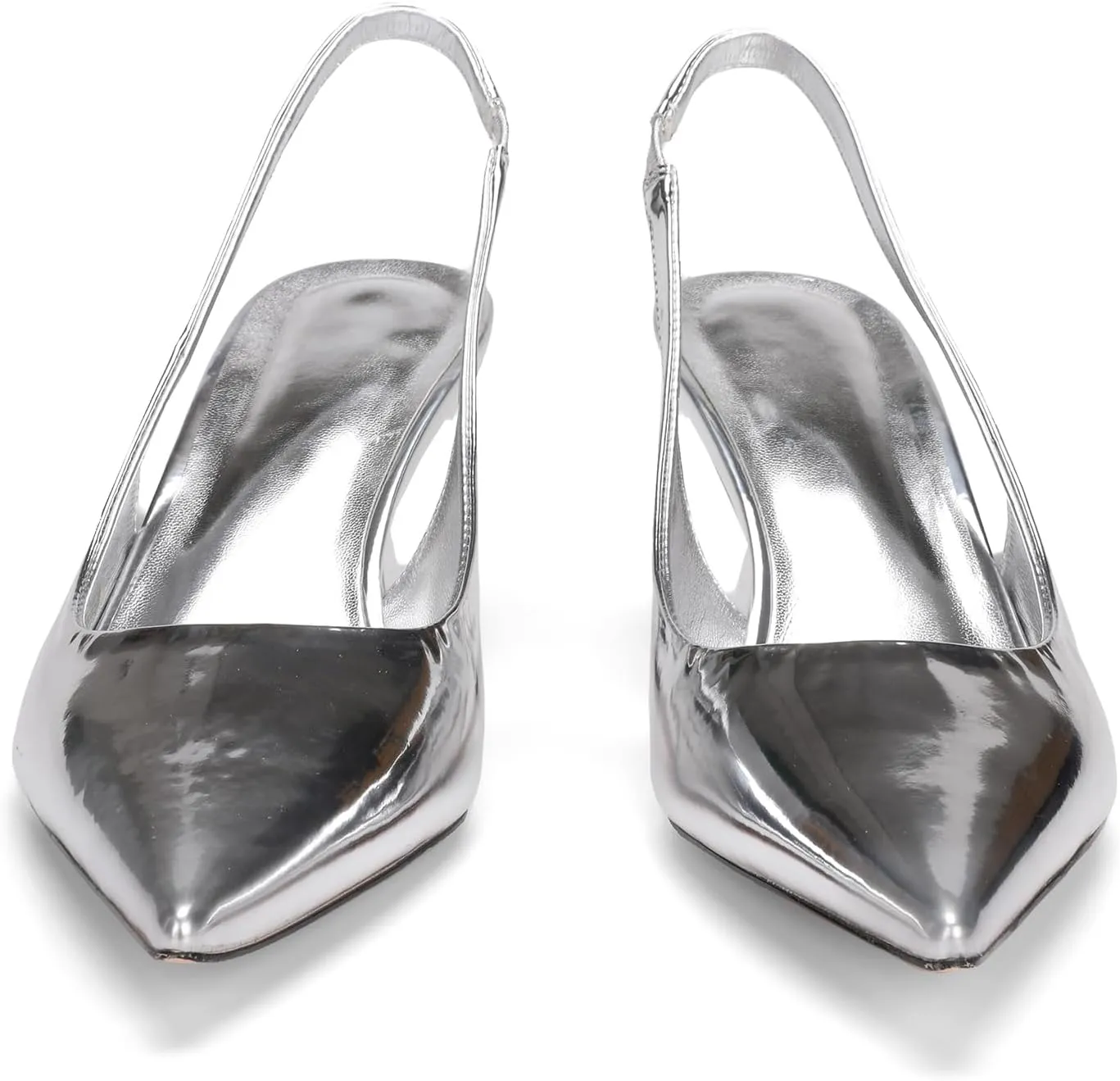 Pointed Toe Slingback Heels for Women Slip On Kitten Heel Pumps