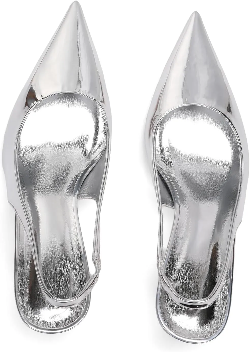 Pointed Toe Slingback Heels for Women Slip On Kitten Heel Pumps