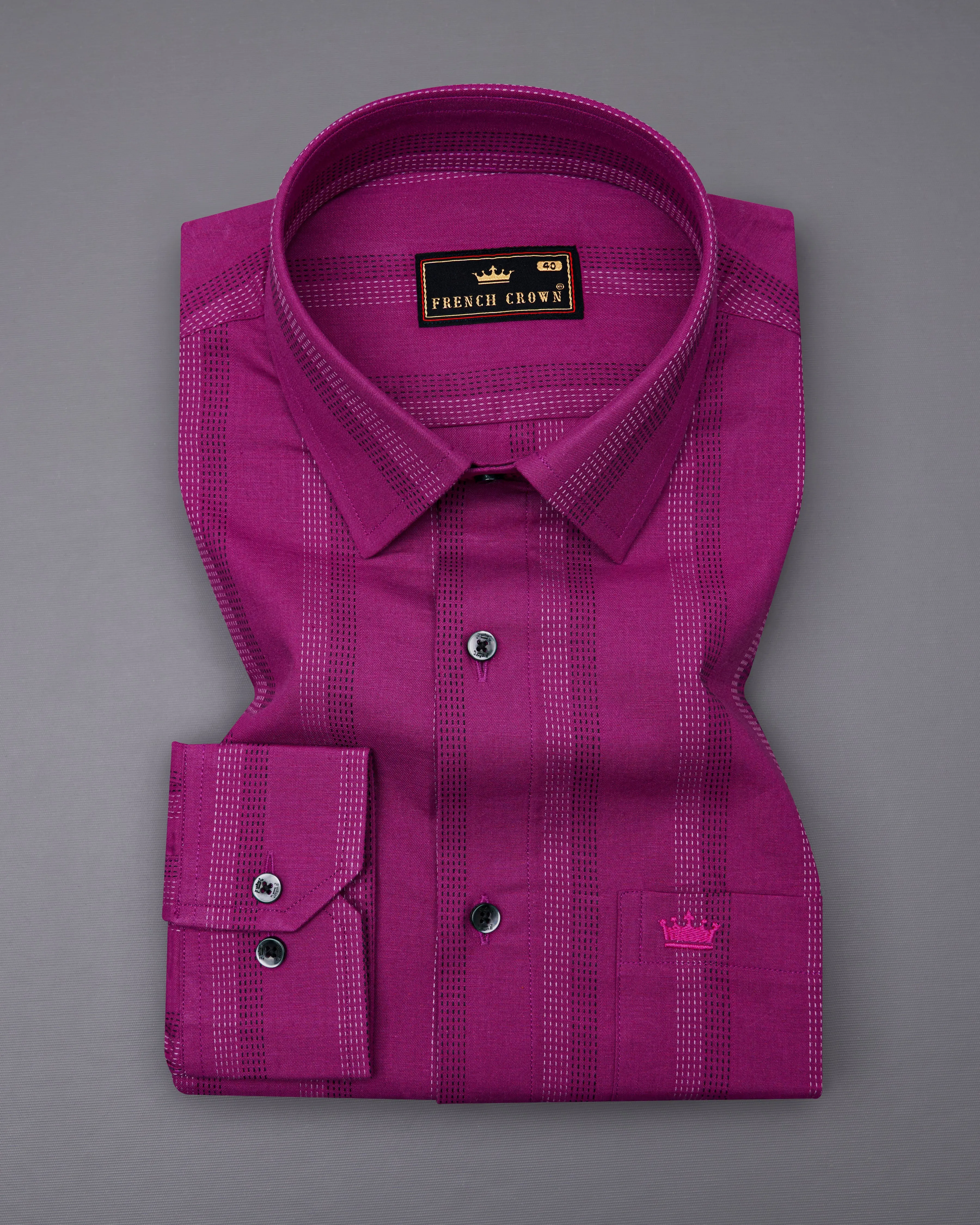 Pompadour Violet Striped Royal Oxford Shirt