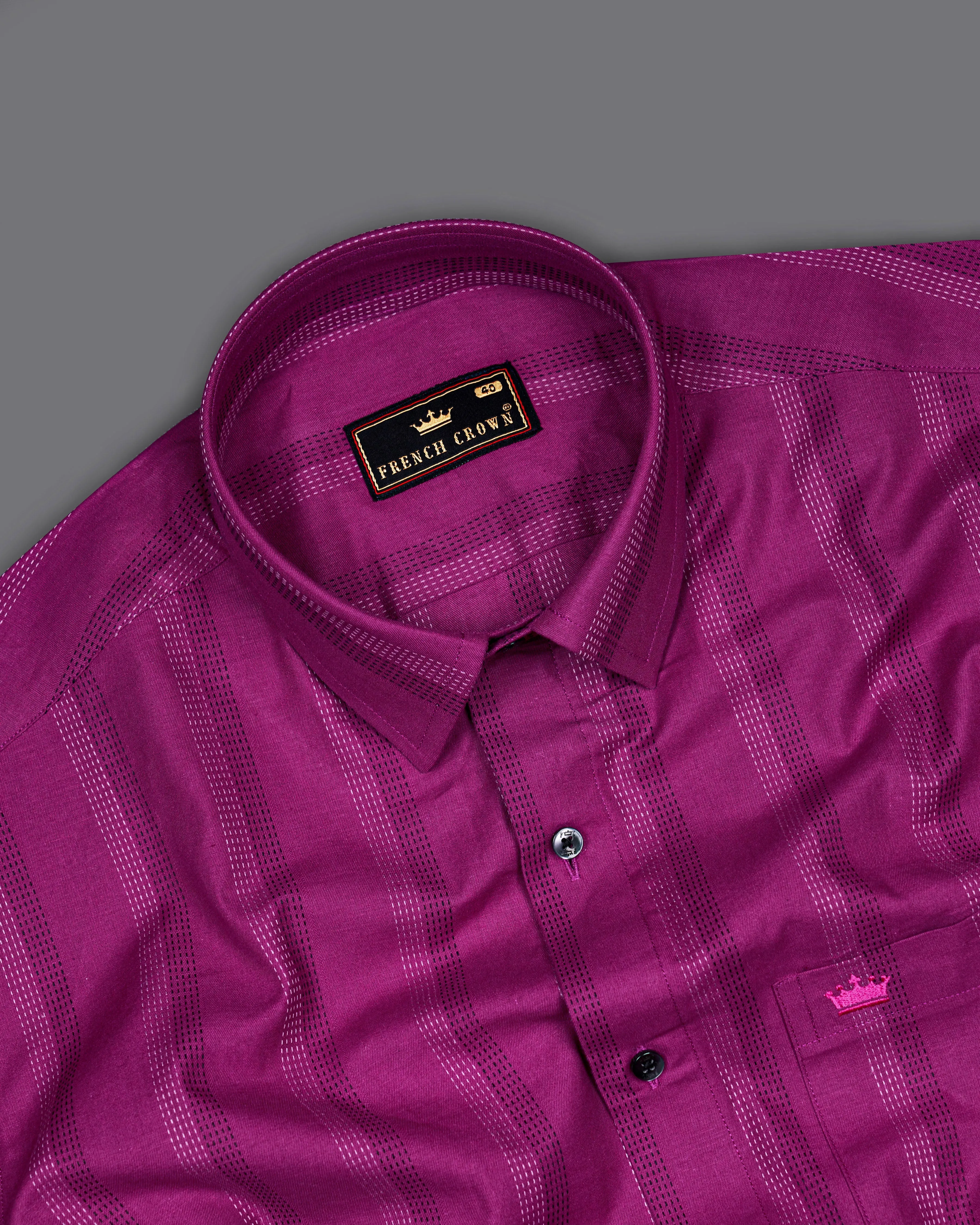 Pompadour Violet Striped Royal Oxford Shirt