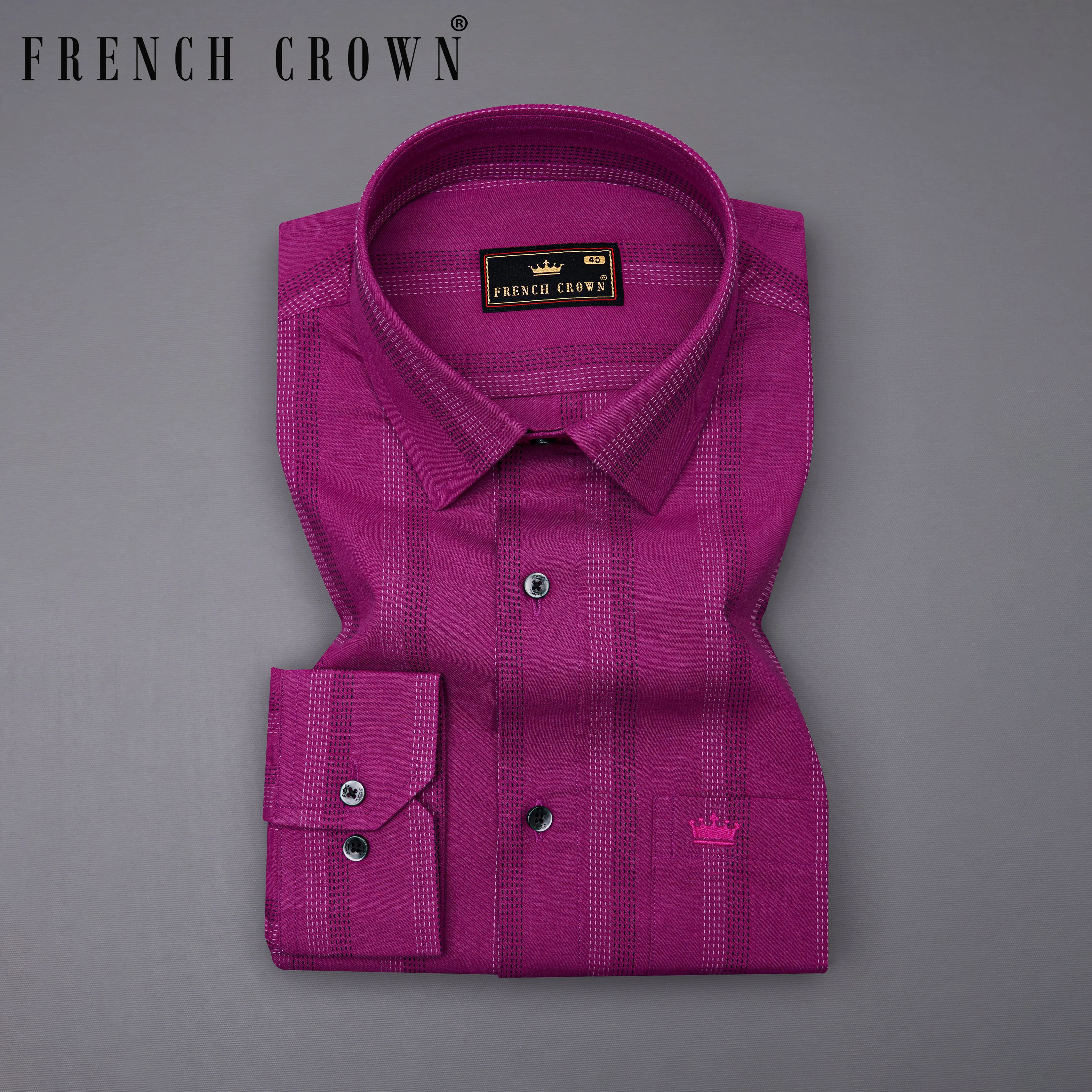 Pompadour Violet Striped Royal Oxford Shirt