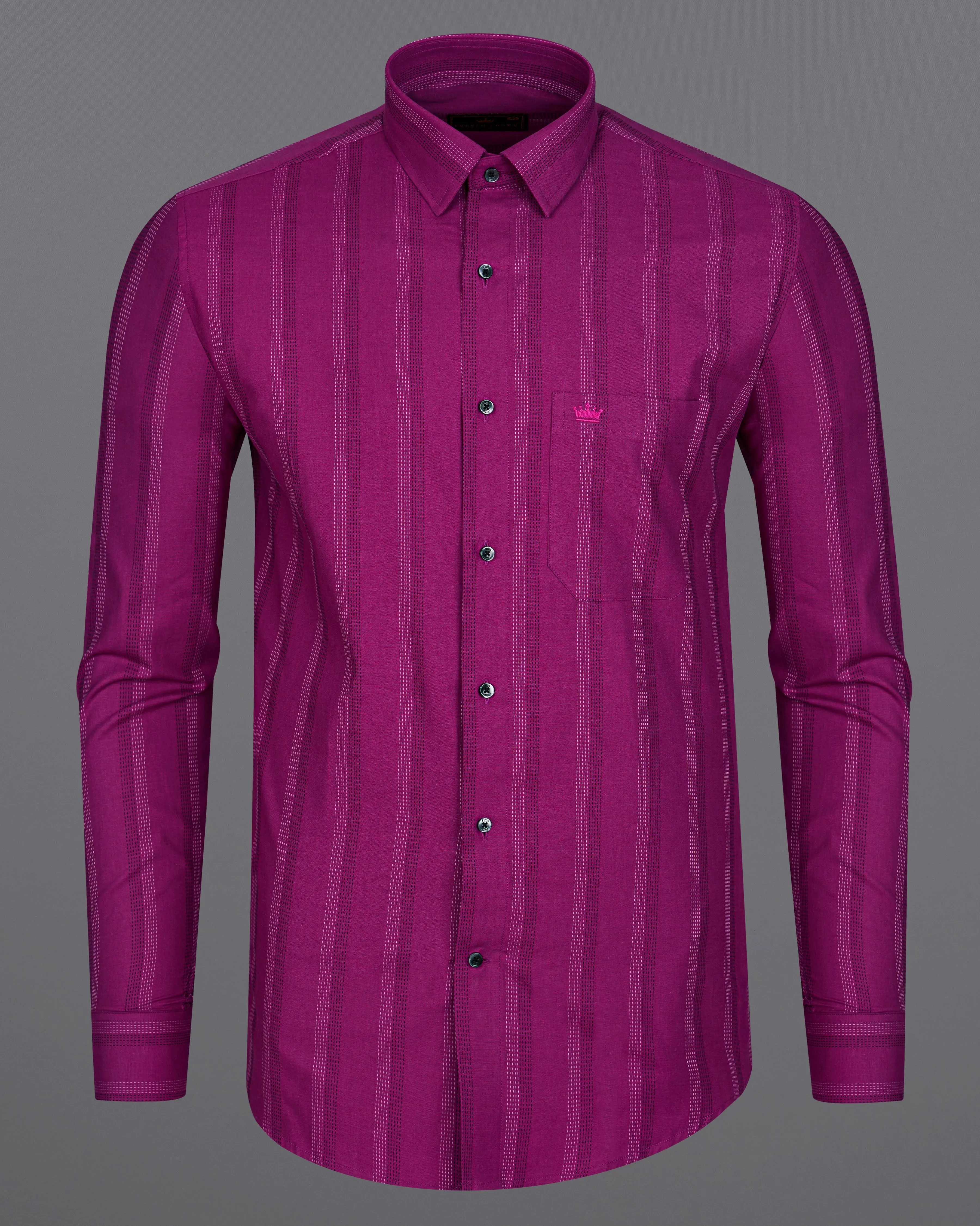 Pompadour Violet Striped Royal Oxford Shirt