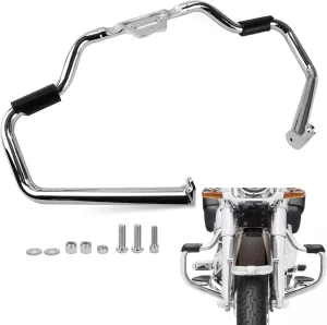 PSLER Softail Crash Bar Engine Guard - Highway Bar for 2018-2024 Softail Deluxe Fxlrst Street Bob Fat-Boy Heritage Classic Sport Glide Slim Breakout Low Rider Except FXDRS OE 49000138(Chrome)