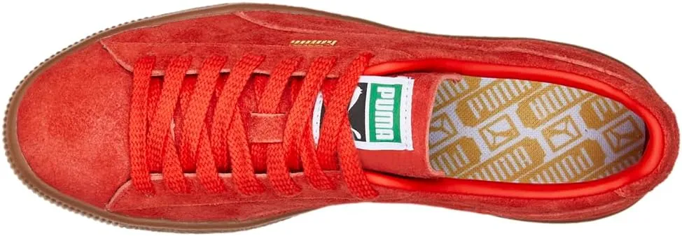 Puma Mens Suede VTG Hairy Suede Lace Up Sneakers Shoes Casual - Red