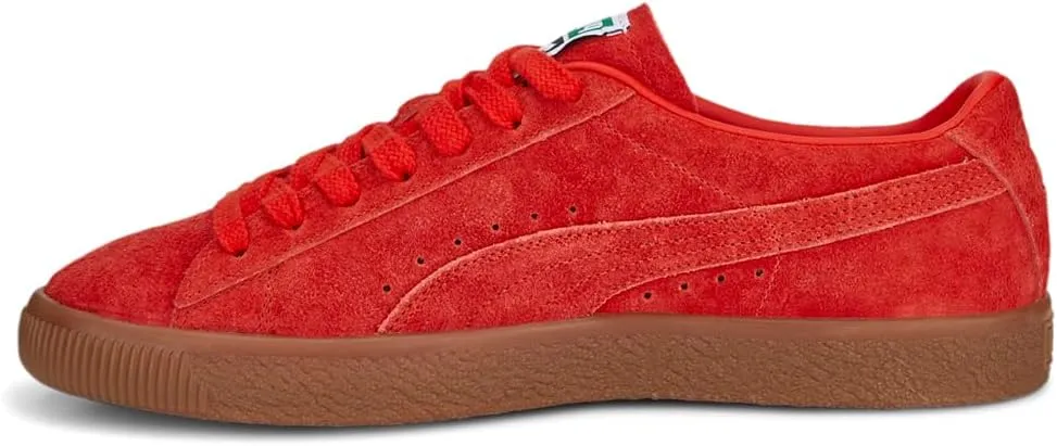 Puma Mens Suede VTG Hairy Suede Lace Up Sneakers Shoes Casual - Red