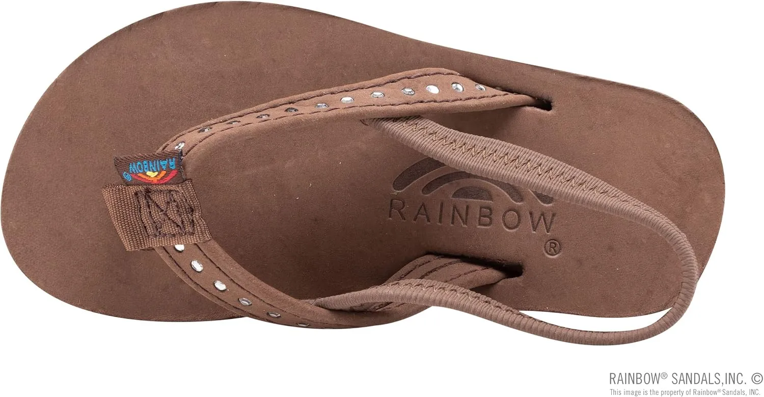 Rainbow Sandals Kid's Single Layer Premier Leather w/Narrow Crystal Strap