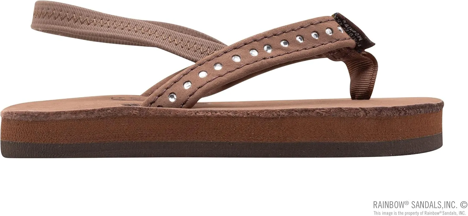 Rainbow Sandals Kid's Single Layer Premier Leather w/Narrow Crystal Strap