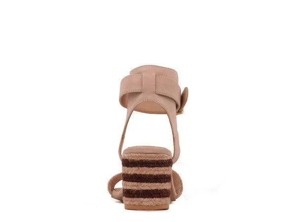RAYNA BLUSH BRAIDED JUTE STRAP AND SUEDE SANDAL