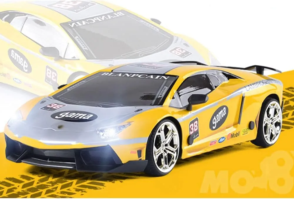 RC 2.4G Die-cast Racing Car 2.4G Alloy Drift Remote Control Car 4WD Mechanical Car Super Fast Charging Two Kinds of Tires Can Be Changed at Will, Boy Toy Car, Children’s Gift