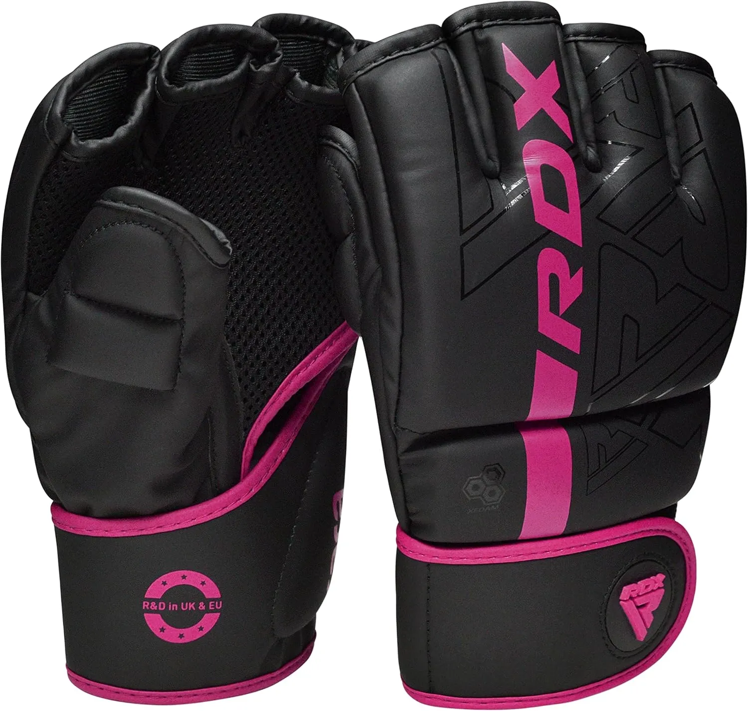 RDX MMA Gloves Grappling Sparring, Pre-Curved Mixed Martial Arts Mitts Men Women Boxing Gloves, Maya Hide Leather Kara Cage Fighting Workout, Combat Sports Training, Muay Thai, Punching Bag Kickboxing