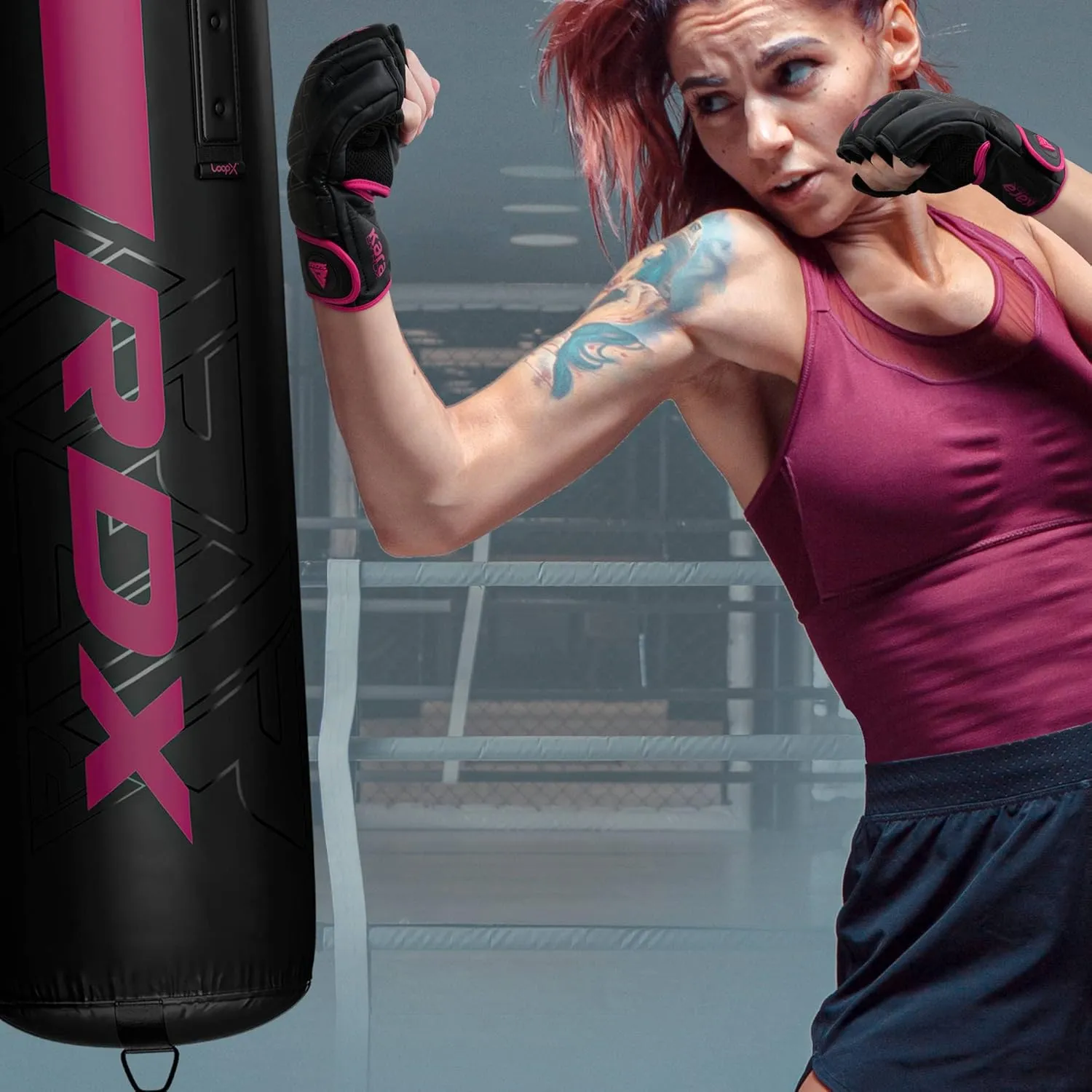 RDX MMA Gloves Grappling Sparring, Pre-Curved Mixed Martial Arts Mitts Men Women Boxing Gloves, Maya Hide Leather Kara Cage Fighting Workout, Combat Sports Training, Muay Thai, Punching Bag Kickboxing