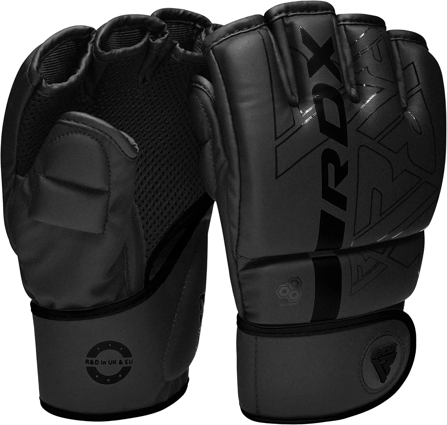 RDX MMA Gloves Grappling Sparring, Pre-Curved Mixed Martial Arts Mitts Men Women Boxing Gloves, Maya Hide Leather Kara Cage Fighting Workout, Combat Sports Training, Muay Thai, Punching Bag Kickboxing