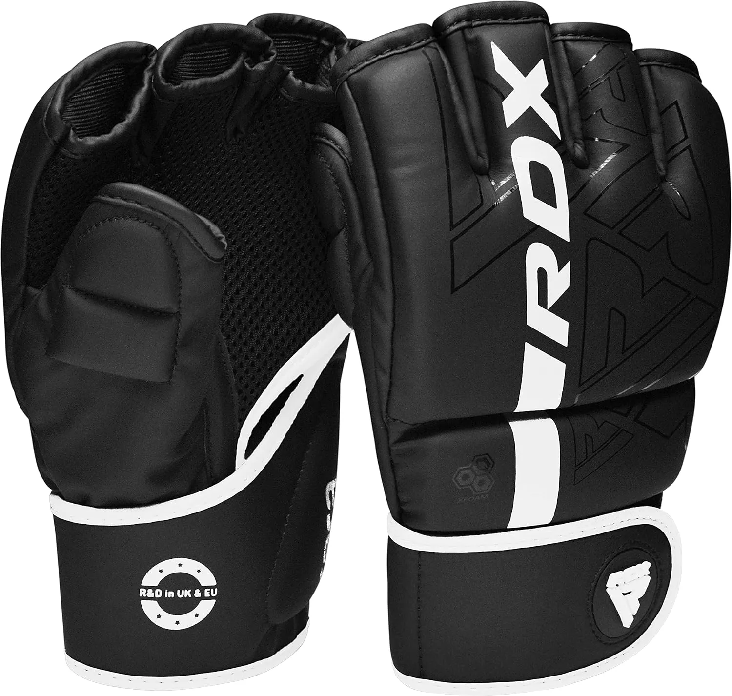 RDX MMA Gloves Grappling Sparring, Pre-Curved Mixed Martial Arts Mitts Men Women Boxing Gloves, Maya Hide Leather Kara Cage Fighting Workout, Combat Sports Training, Muay Thai, Punching Bag Kickboxing