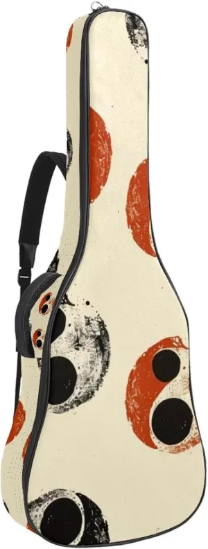 Red Black Bagua Array Diagram 41 42 In Acoustic Guitar Bag With Adjustable Shoulder Strap Guitar Bag with Back Hanger, Suitable for Electric Guitars Bass Guitars Classical Guitars Ukulele