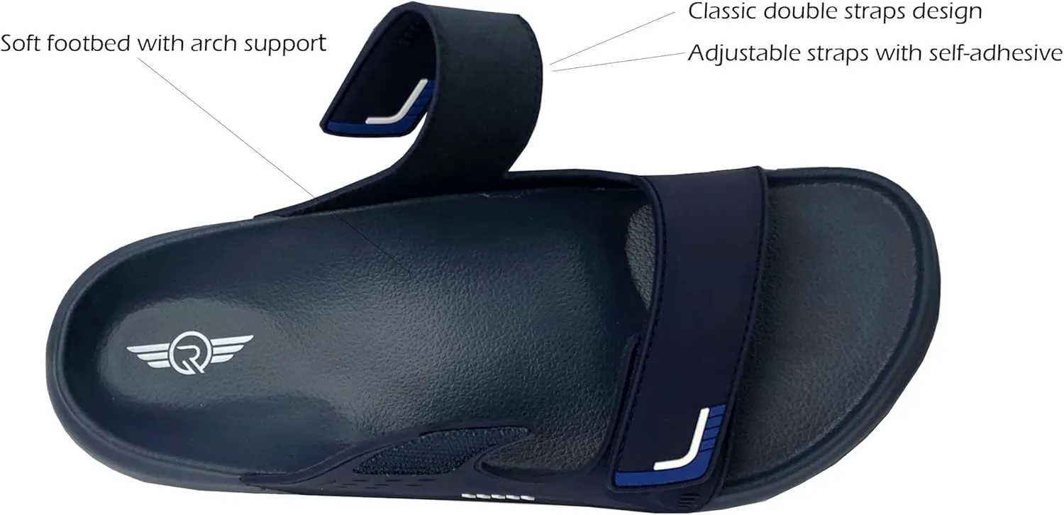 REDVOLUTION Men's Sport Slides Casual Sandals for Beach, Gym, Pool || 06M