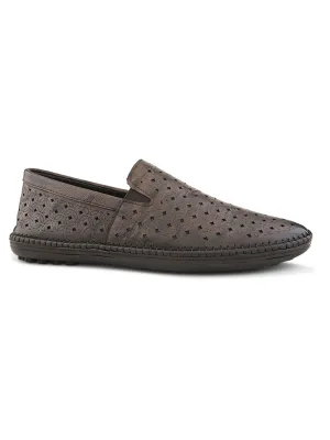 Romano Brown Leather Ethnic Slip ons
