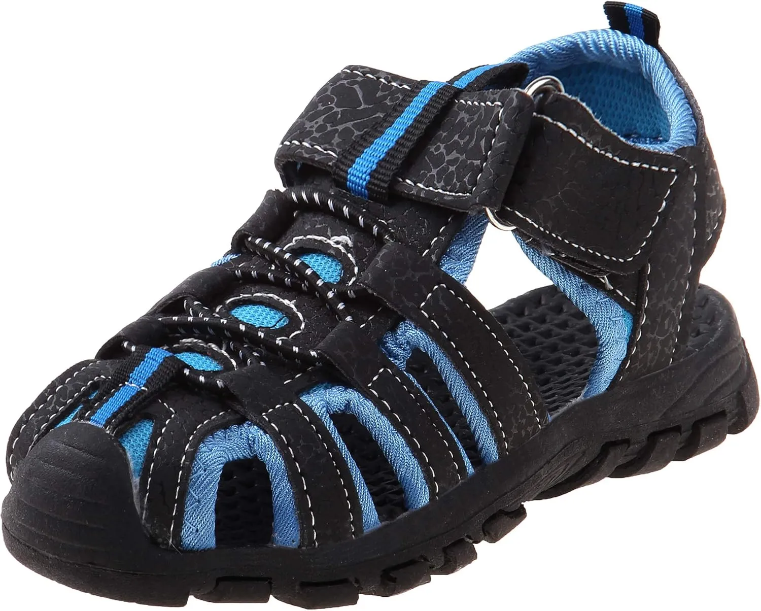Rugged Bear Kids Boys Girls Closed-Toe Outdoor Sport Water Sandals - beach pool slide adjustable strap shoes athletic summer (Toddler/Little Kid/Big Kid)