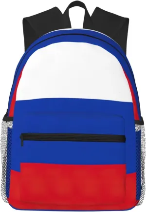 Russian Flag Backpack Large Sports Bag, Best for Basketball, Soccer, Volleyball, Swim, Gym, Travel