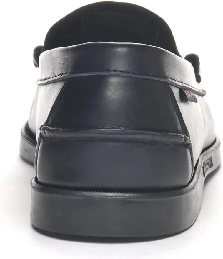 Sebago Men's Dolphin Waxed Shoe – Handsewn Leather Slip-On Moccasin with Siped Non-Marking Rubber Sole
