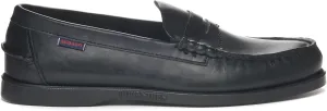 Sebago Men's Dolphin Waxed Shoe – Handsewn Leather Slip-On Moccasin with Siped Non-Marking Rubber Sole