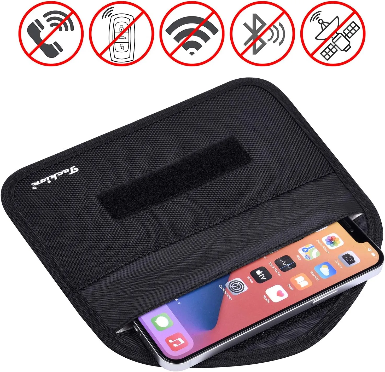 Signal Blocking Bag, 2 Pack RFID Faraday Bag Shield Pouch Cage Box Wallet Case for Cell Phone and Car Key FOB, Privacy Protection, Anti-Hacking - Black & Hot Pink