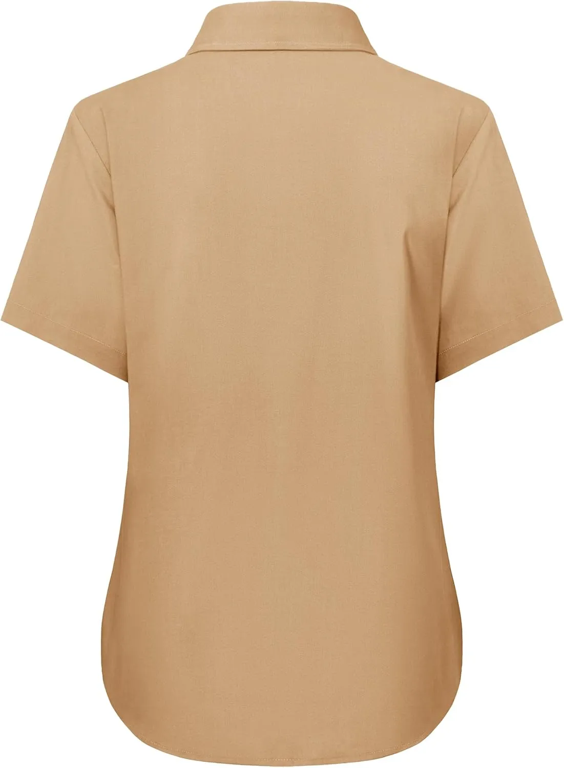 siliteelon Button Down Shirts Women Oxford Shirts Short Sleeve Cotton Wrinkle Free Dress Shirts Work Office Blouse