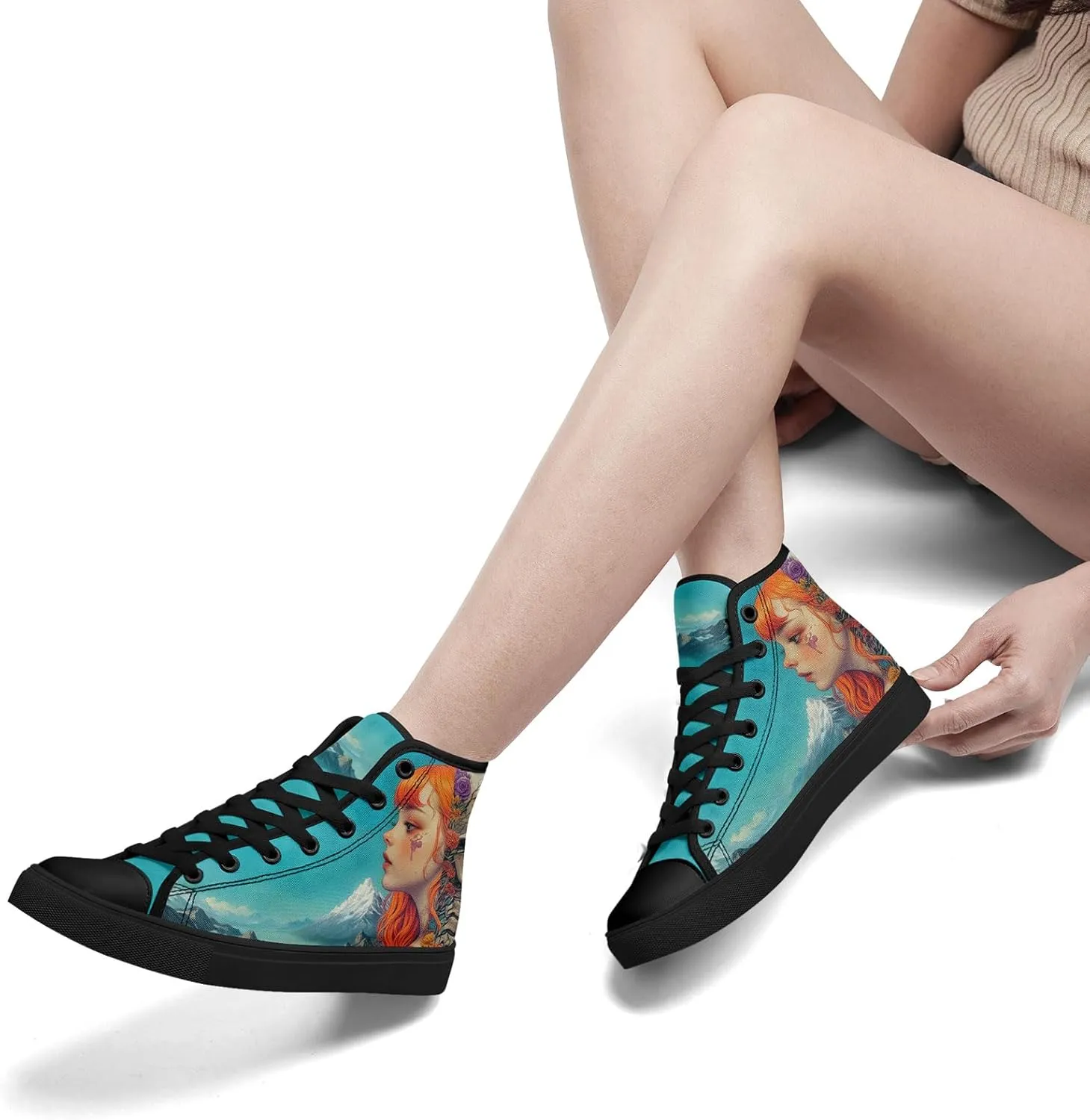 Skull High Top Canvas Sneakers Fashion Punk Rock Joker Print Shoes Casual Walking Shoes Streetwear
