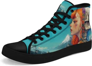 Skull High Top Canvas Sneakers Fashion Punk Rock Joker Print Shoes Casual Walking Shoes Streetwear