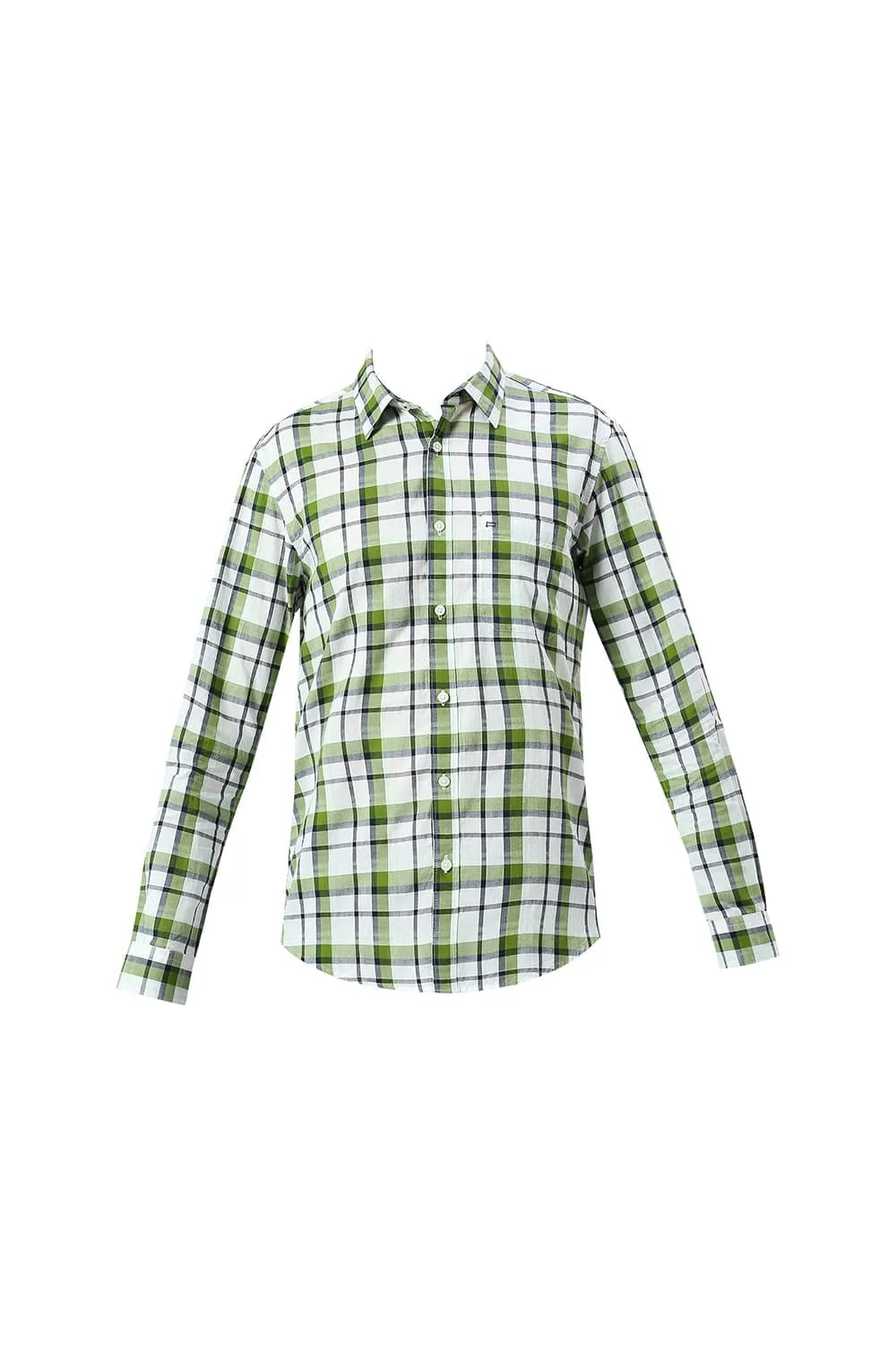Slim Fit Cotton Oxford Checks Shirt