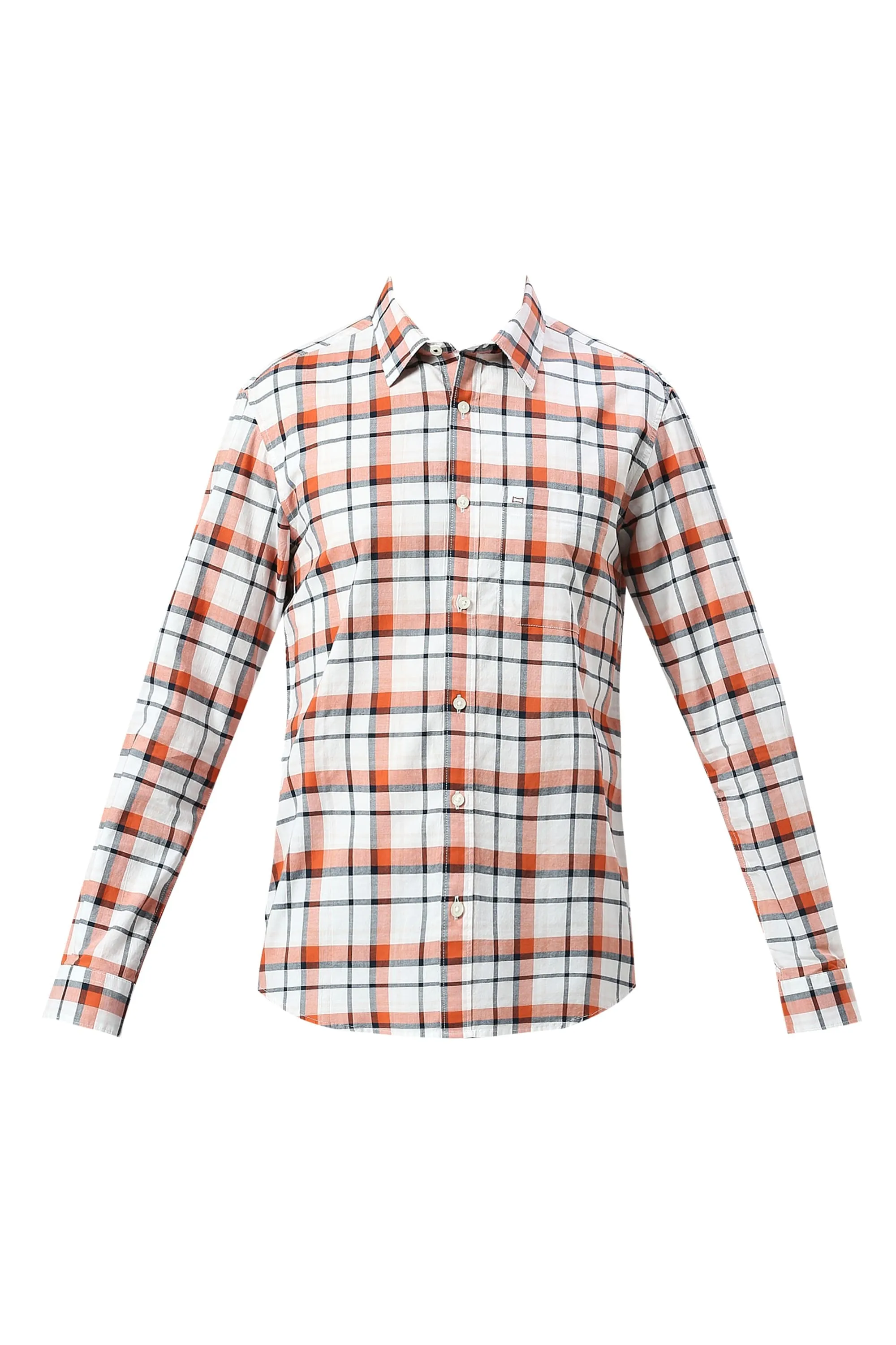Slim Fit Cotton Oxford Checks Shirt