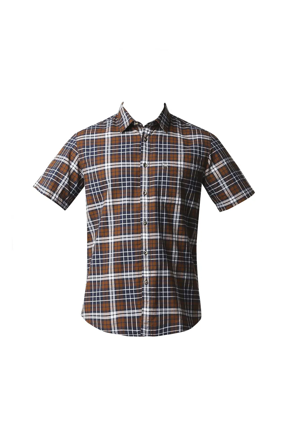 Slim Fit Oxford Checks Halfsleeves Shirt