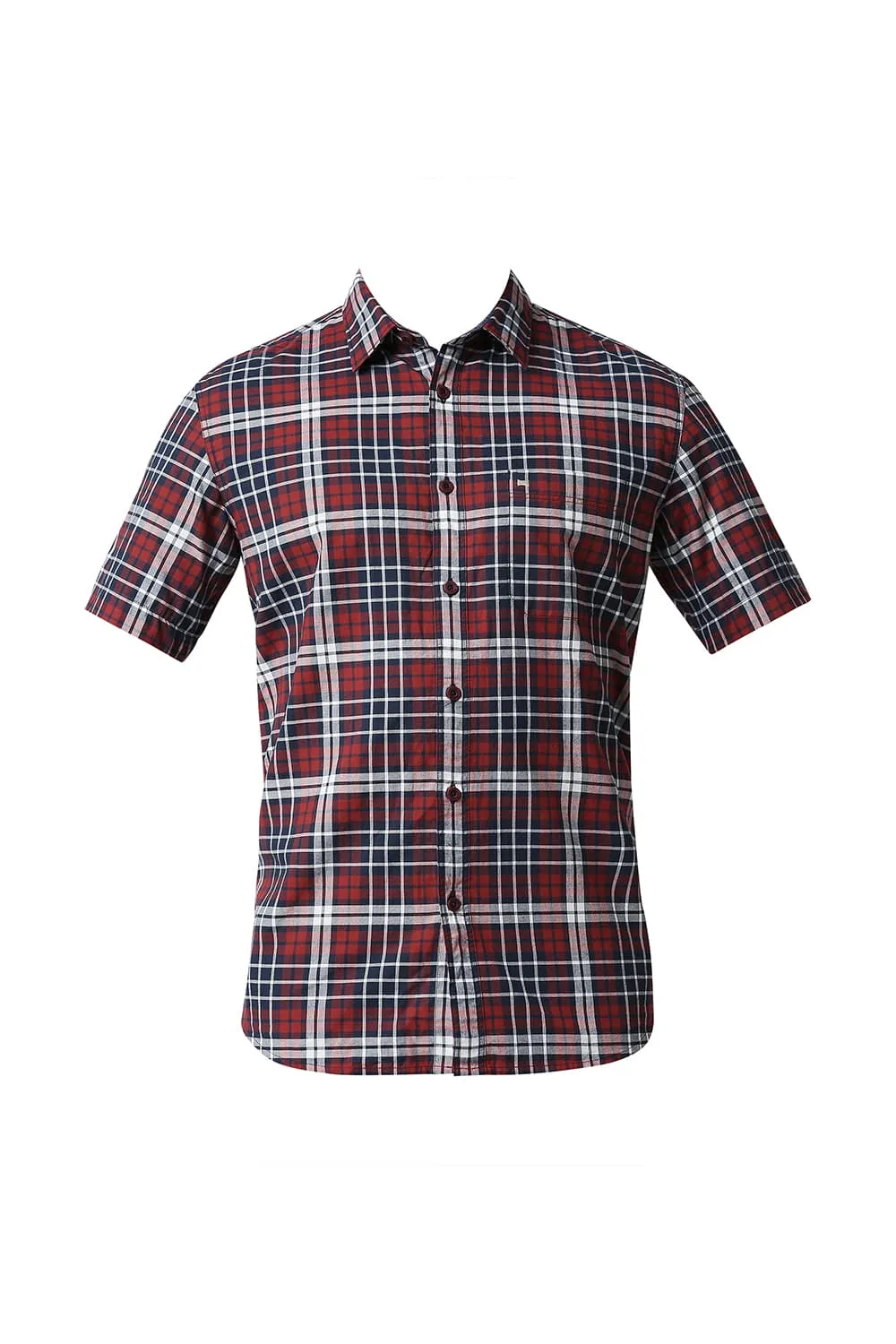 Slim Fit Oxford Checks Halfsleeves Shirt