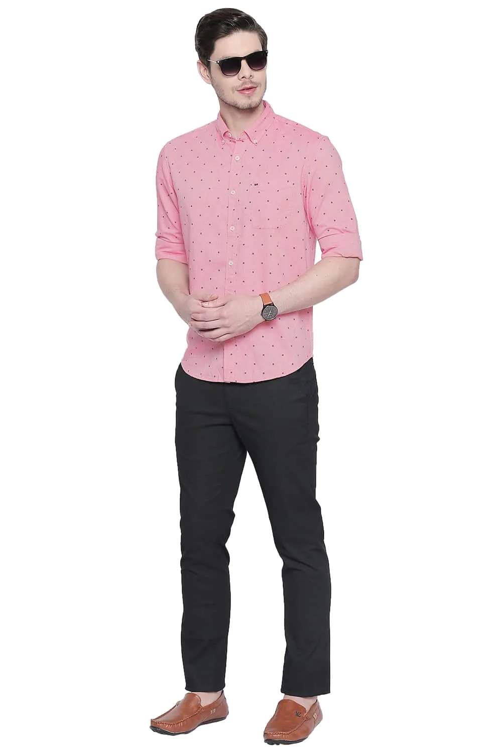 Slim Fit Oxford Printed Shirt