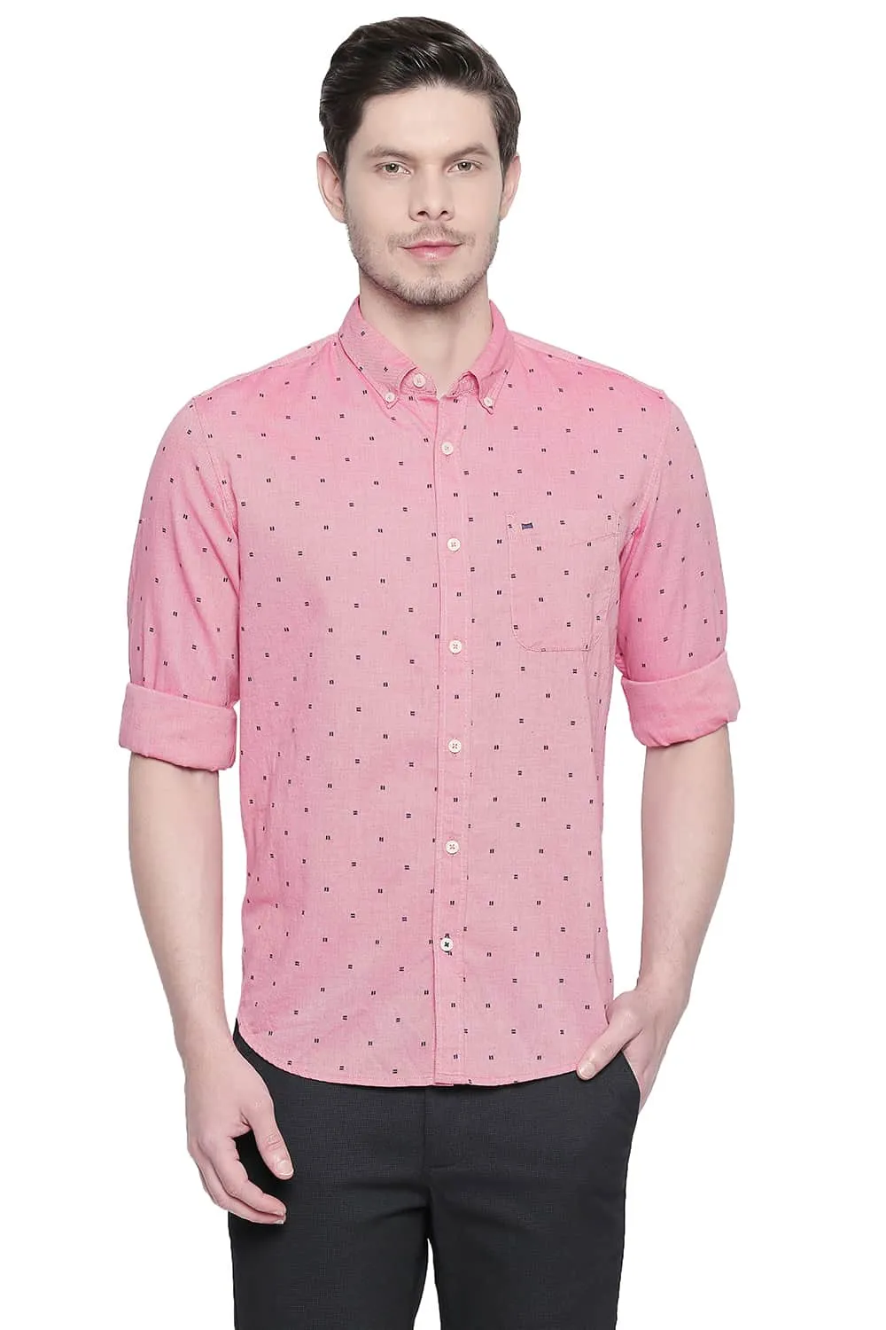 Slim Fit Oxford Printed Shirt