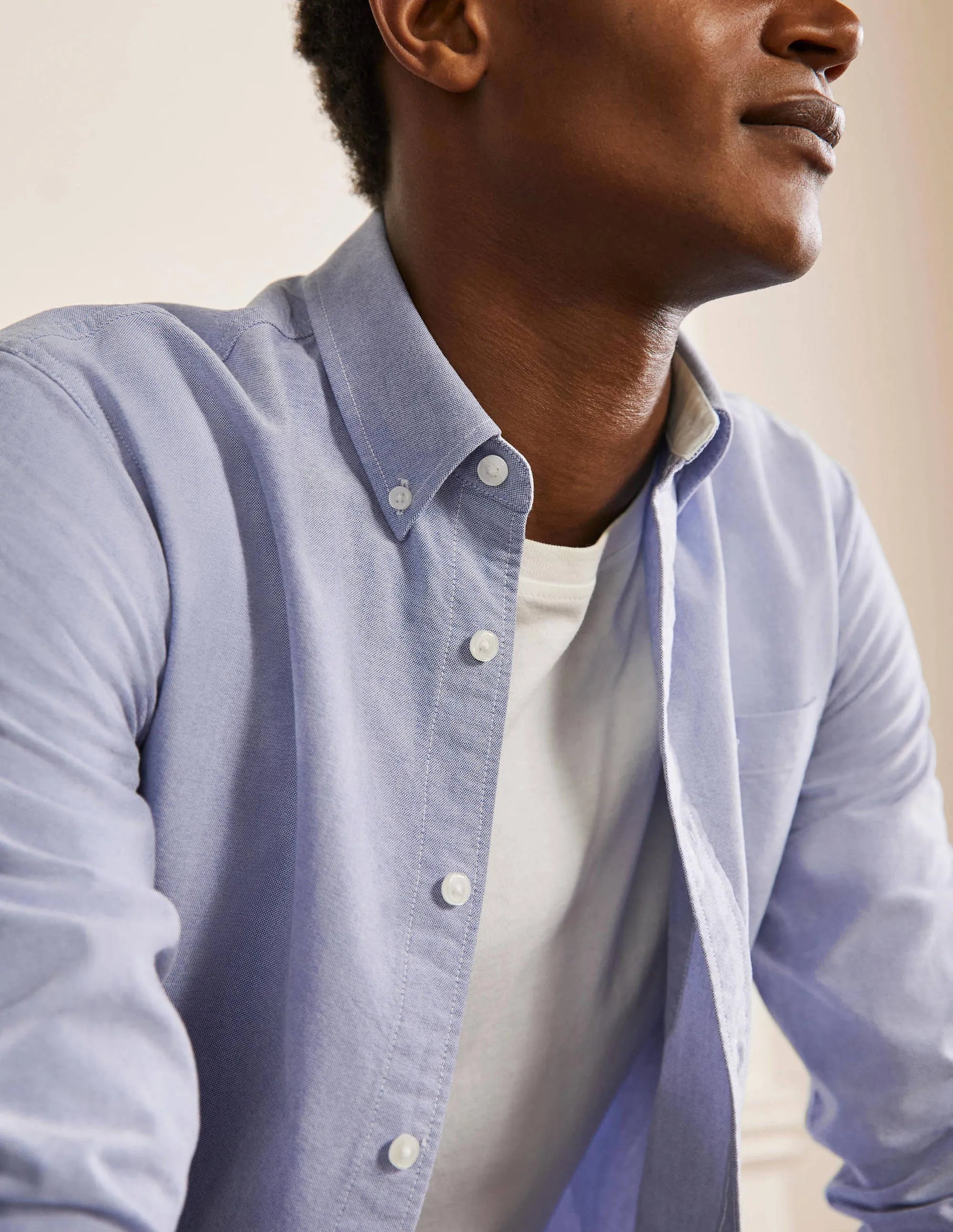Slim Fit Oxford Shirt-Blue