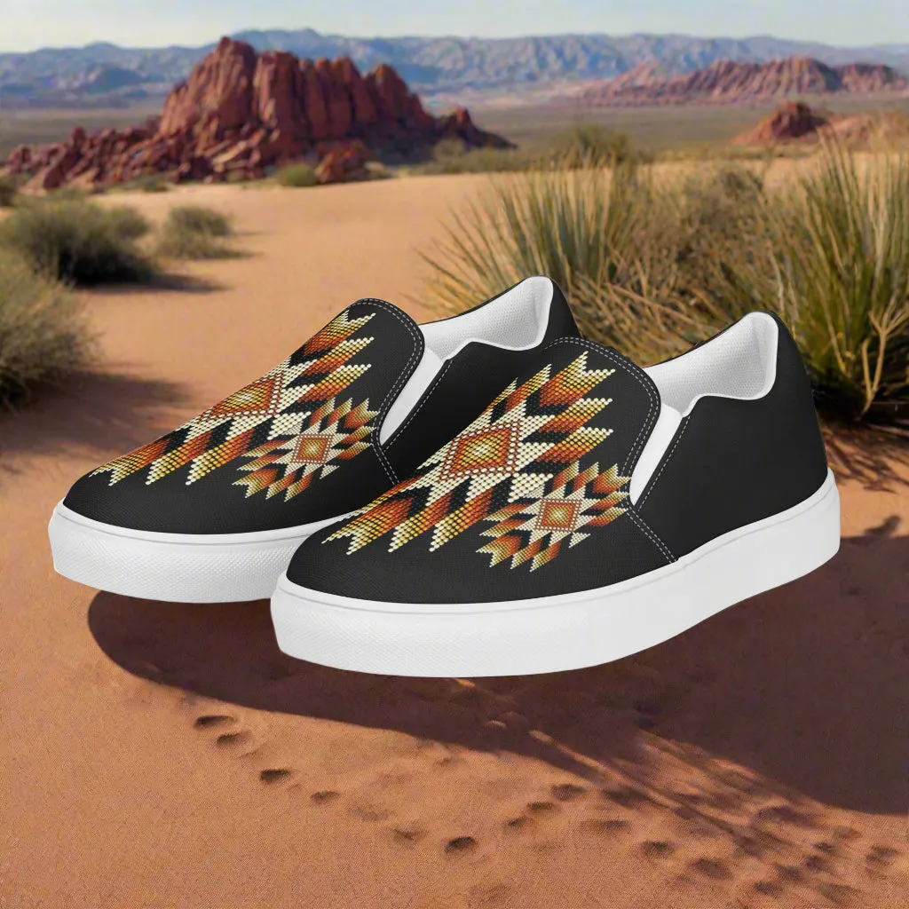Southwest Slip-On Mens Canvas Shoes NightSky Halftone