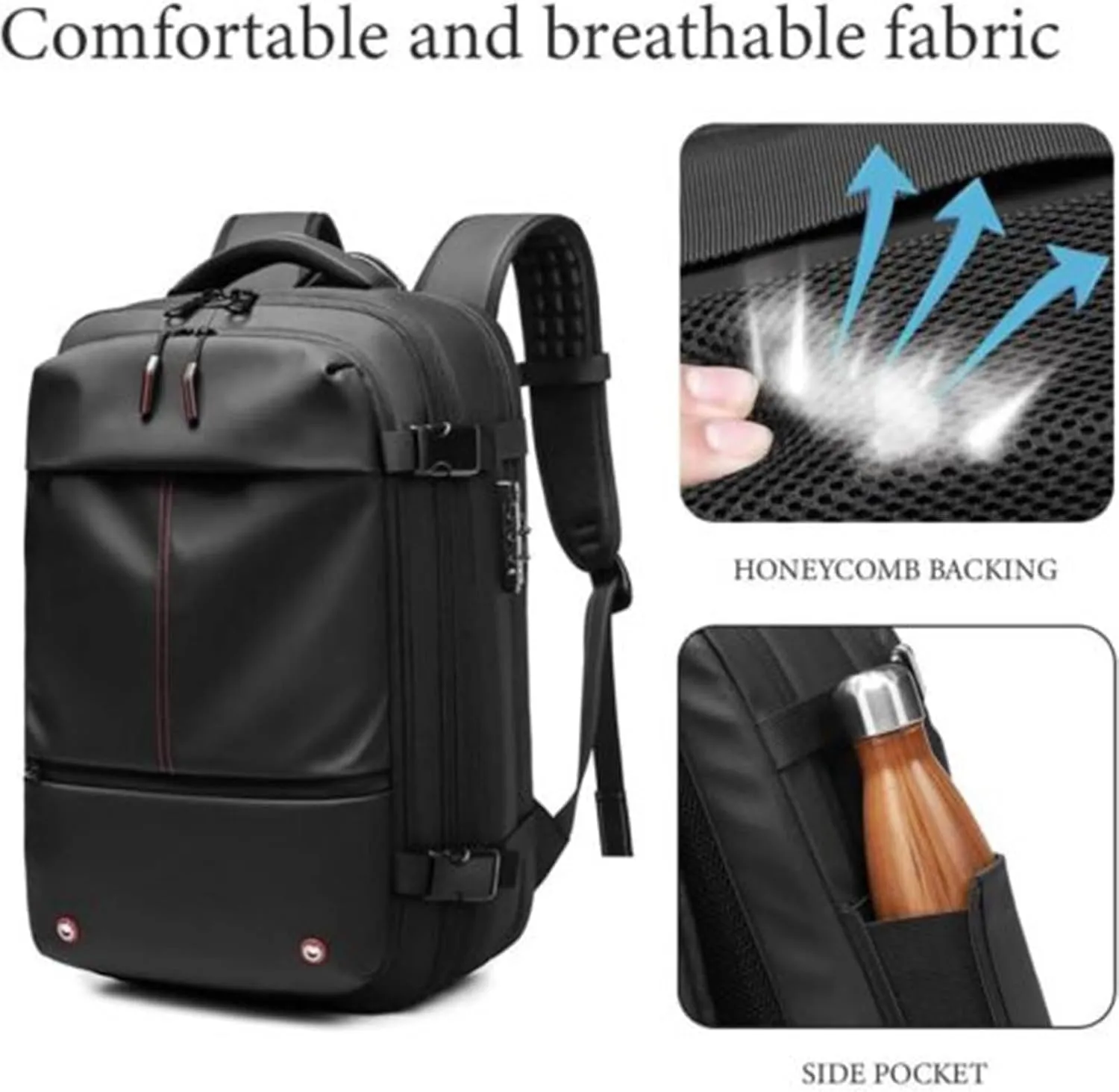 Spacevac Backpack, Vacpack Backpack with Vacuum, 60L Expandable Easy Vac Travel Bag with Pump, Waterproof & Anti-Theft (Gray, With vacuum pump)