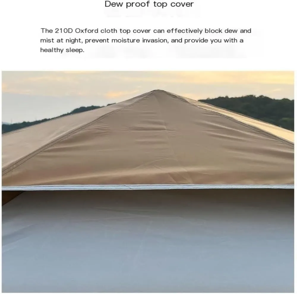 Spacious and Lightweight Fully Automatic Quick-Open Camping Tent, Rain-Proof and Mosquito-Proof Hexagonal Tent with Four-Sided Mesh Tent Outdoor Tent