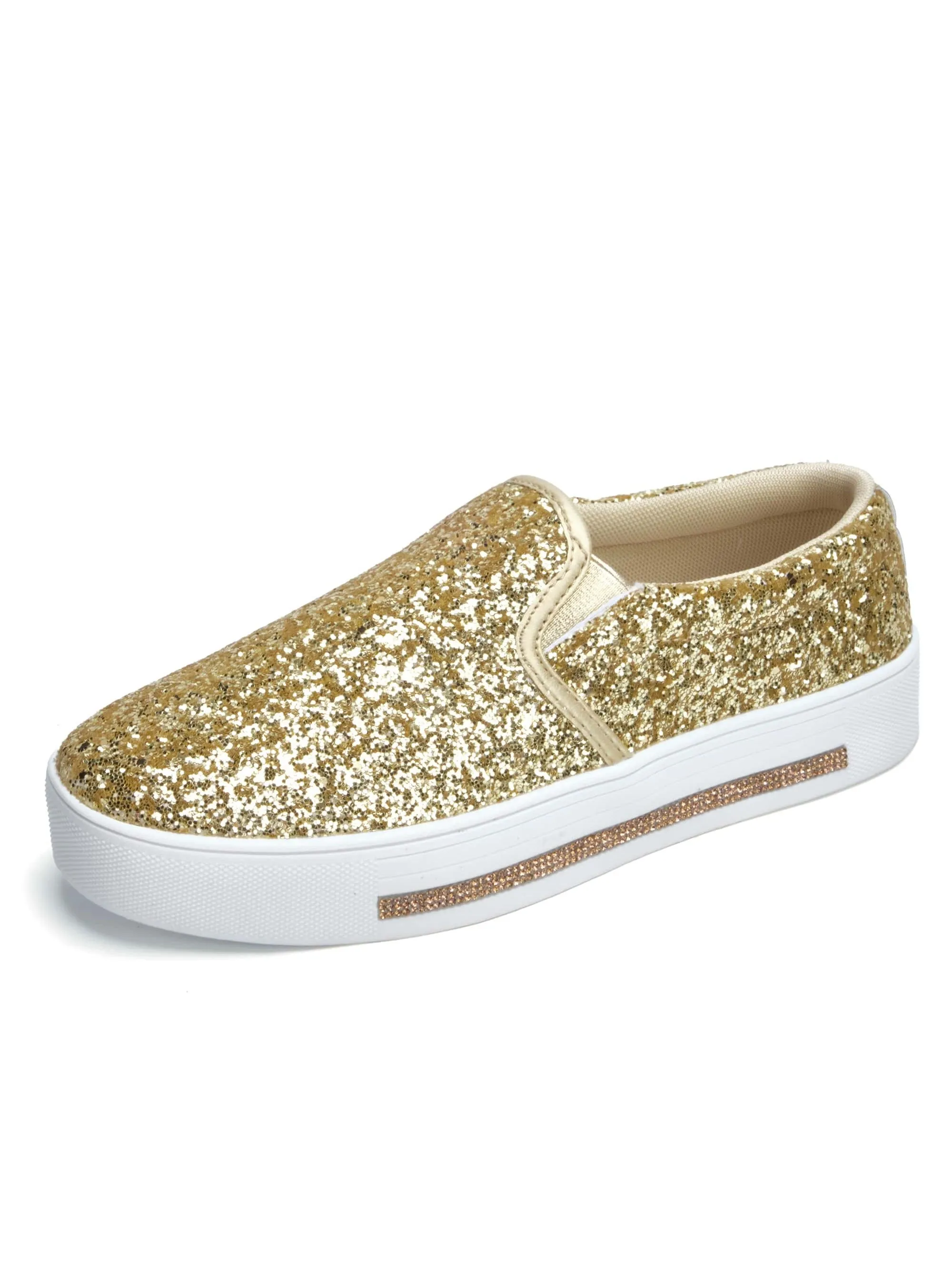 Sparkle & Shine: JEKO Women's Glitter Platform Slip-On Sneakers
