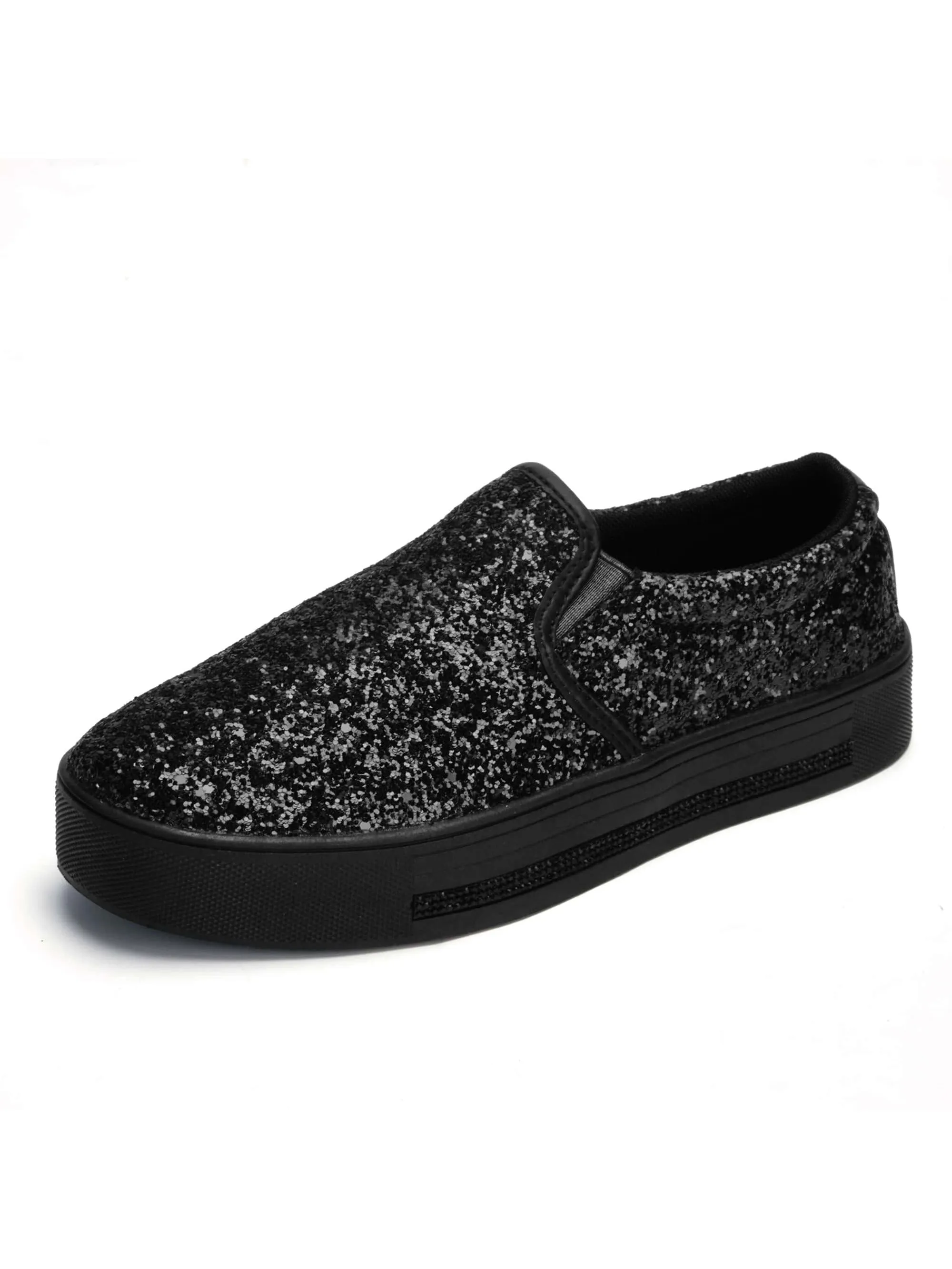 Sparkle & Shine: JEKO Women's Glitter Platform Slip-On Sneakers