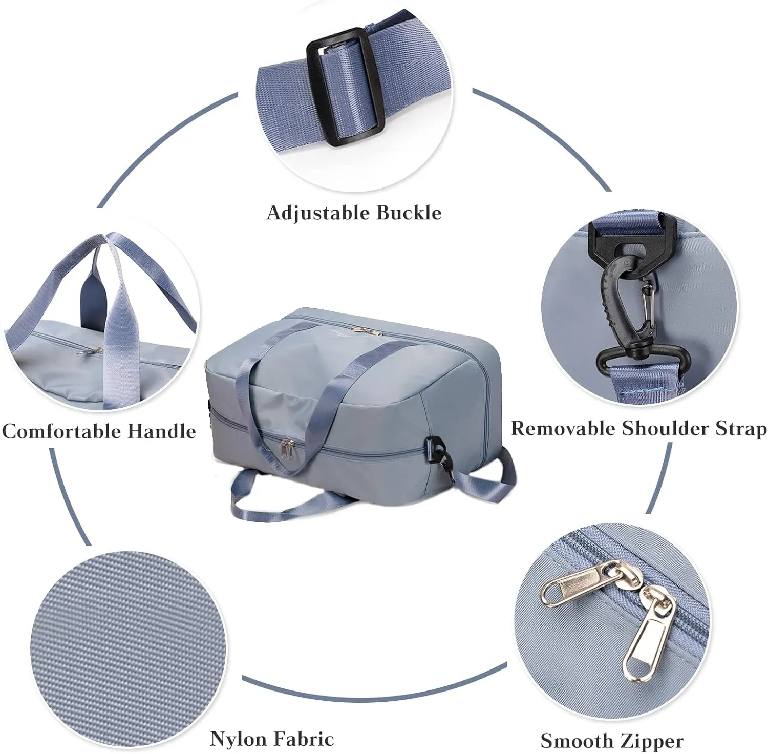 Sports Gym Bag for Women/Men Large Capacity Travel Duffel Bag Waterproof Nylon Weekender Overnight Bag Lightweight Hospital Bag Carry on Luggage with Shoes Compartment and Wet Pocket Green