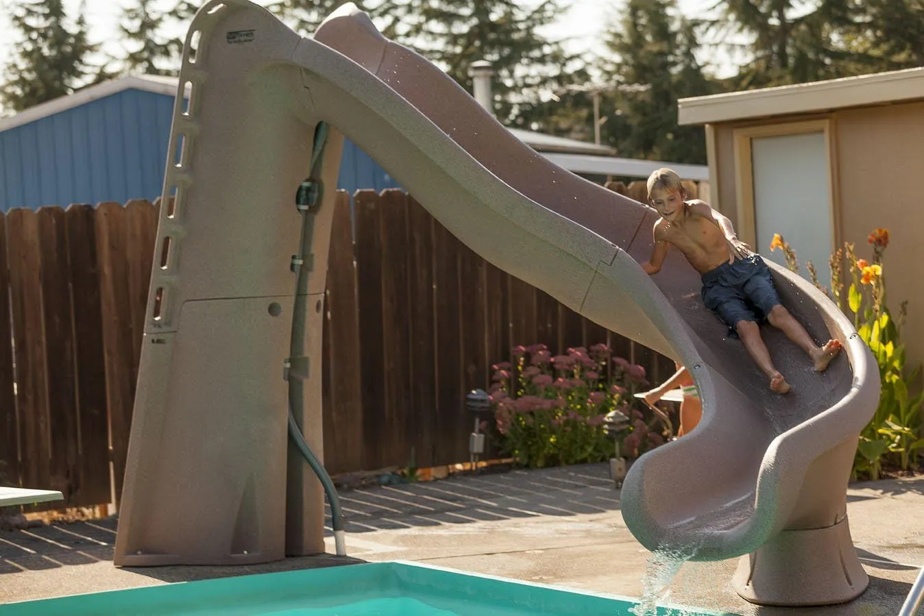 S.R. Smith 688-209-58224 TurboTwister Left Curve Pool Slide, Gray Granite