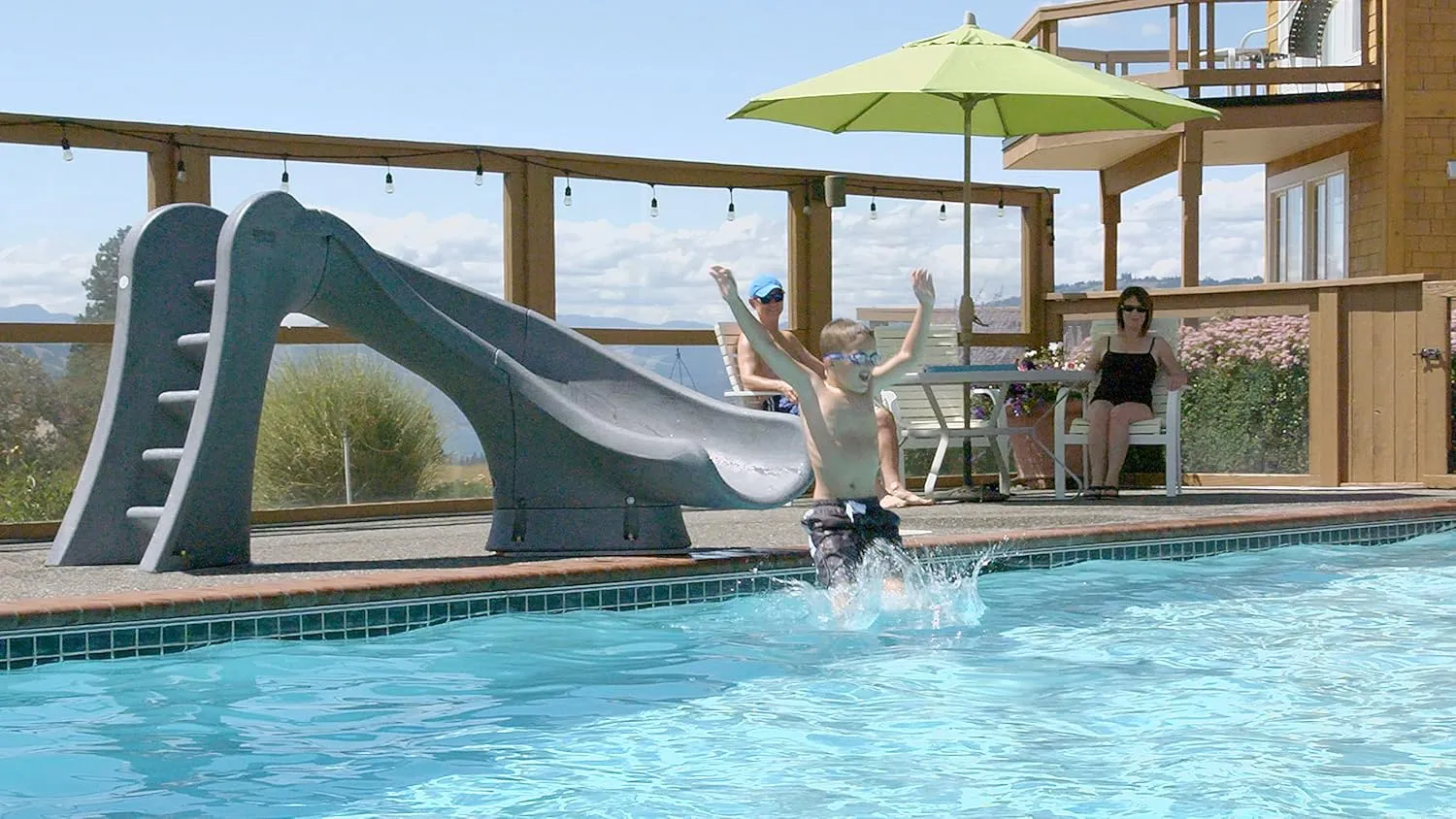 S.R.Smith 698-209-58123 Cyclone Right Curve Pool Slide, Sandstone