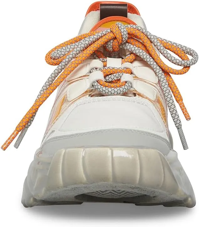 Steve Madden Sprint White Multi Low Top Lace Up Chunky Sole Fashion Sneakers